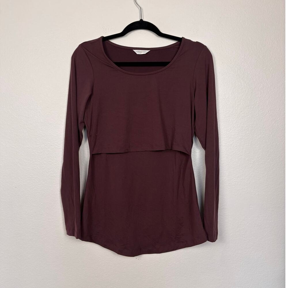 Kindred Bravely Burgundy Long Sleeve Lightweight Nursing Top Medium